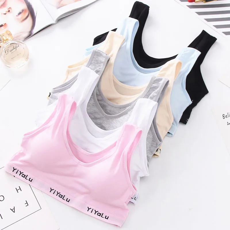 Для молодых девушек Нижнее белье из хлопка для девочек-подростков спортивный