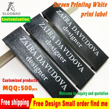 

Silk screen printing with black satin printing composition wash care labels tags instruction printed clothing washing labels