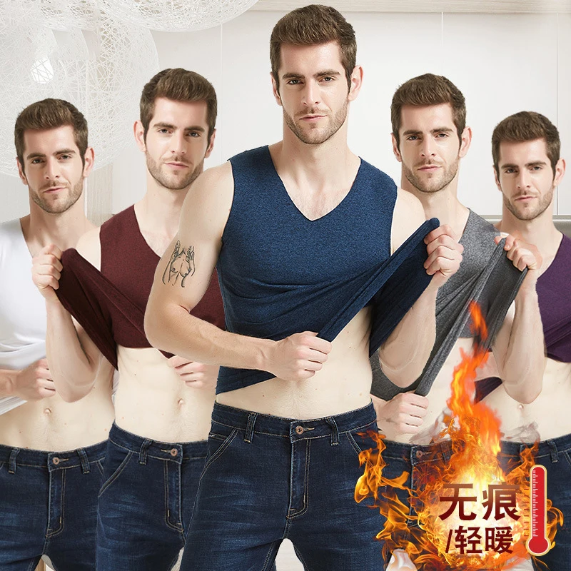 

Winter New Men Deep V Collar Home Shirt Casual Keep Warm Vest Comfortable Sleep Clothing Soft Underwear Sleepwear Nightwear 4XL