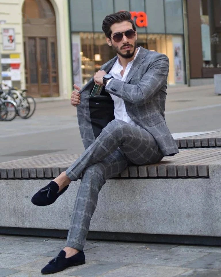 

2019 High Quality New Arrival Mens Suits Slim Fit Male Business Formal Wedding Tuxedos Custom Made Boy Friend Suit Male 2 Pieces