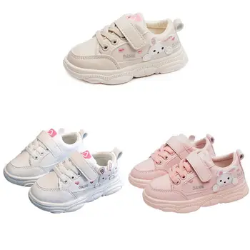 

Sneakers Toddler Soft Soled Walking Shoes Cotton Soft Sole Baby Shoes Baby Girls Casual Anti-Slip Cartoon Rabbit Print Shoess