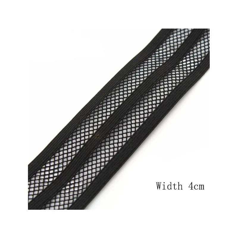 4cm black 3 ярда цветной эластичный сетчатый эластичный пояс высокое качество свободные обтягивающие аксессуары для одежды багажная эластичная лента ширина около 2,5~ 4 см - Цвет: 4cm black