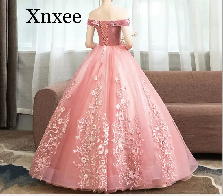 Новинка; Vestido de novia; платья из тюля с кружевной аппликацией; маскарадные Бальные платья; Vestido de novia