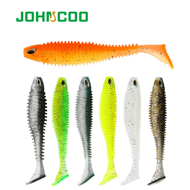 

JOHNCOO Soft Fishing Lure 80mm/4.5g 110mm/9.5g Bass Minnow Swimbait Wobbler Silicone Artificial Fishing Bait Bass Fishing Tackle