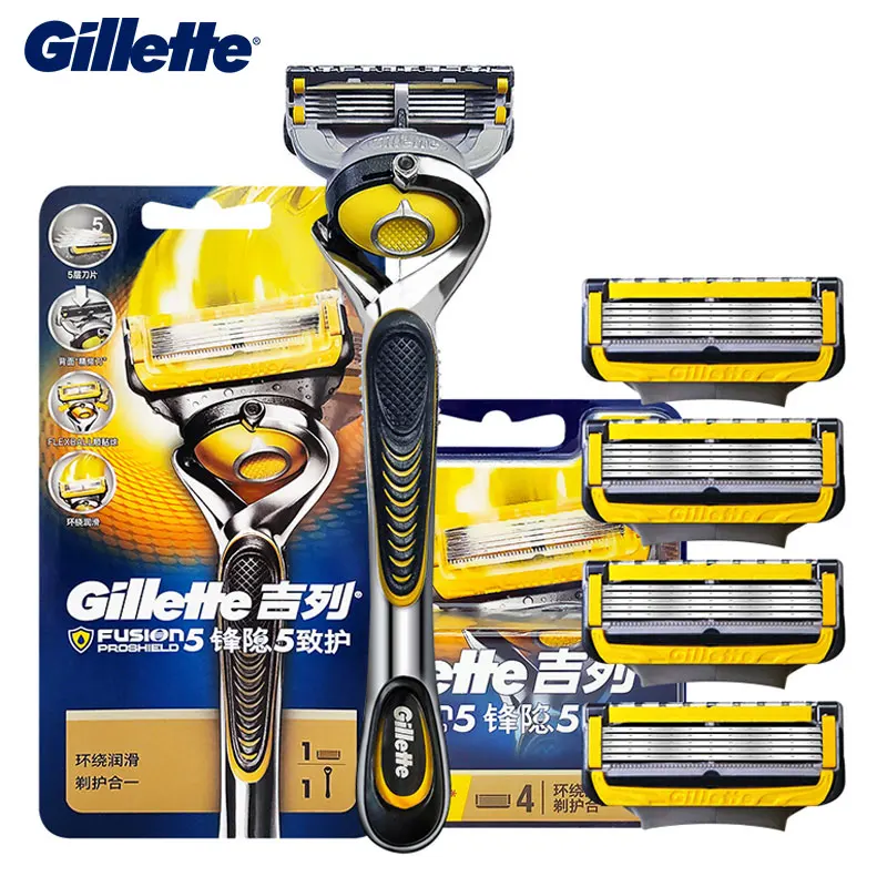 Gillette Fusion 5 Proshield Men's Manual Shaver for Blades Cassettes Straight Razor Blade Holder Machine Shaving Beard | Красота и