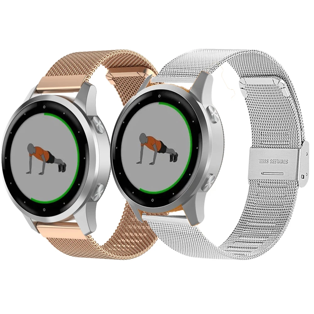 Cinturino 18Mm 22Mm Per Garmin Vivoactive 4/Vivoactive 4S Cinturino Milanese Per Cinturino Garmin Vivoactive 3S