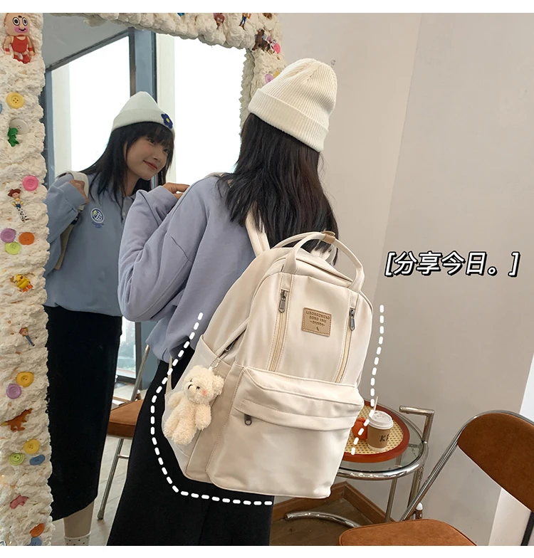 NEW Backpack Double Zipper Women Waterproof Korean Style cheap Schoolbag Female College Student Laptop backpack Women's backpack