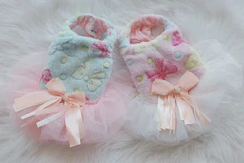 

Pink Blue Colors Cotton Warm Dresses for Dogs Autumn and Winter Pet Clothes Sweet Dog Skirts with Big Bow Decoration Pet Supply