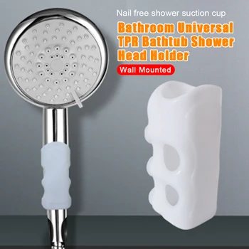 

3pcs Solid Wall Mounted With Suction Cup TPR Home Bathtub Bathroom Easy Install Removable Fixed Shower Head Holder Waterproof