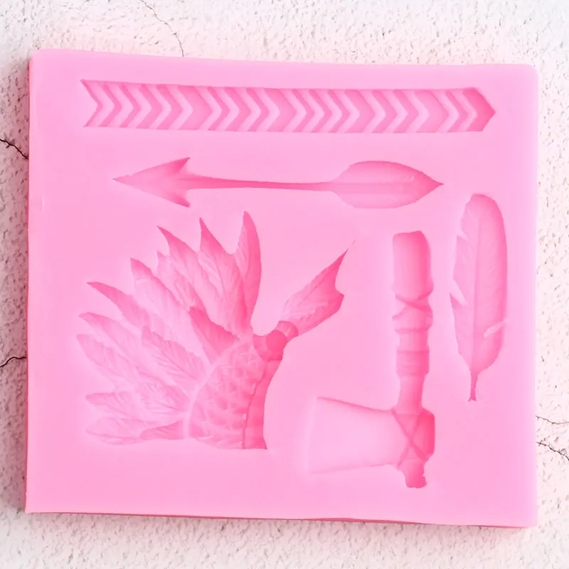 Птицы стрела с пером силиконовые формы 3D топор конфеты для шоколадной глазури