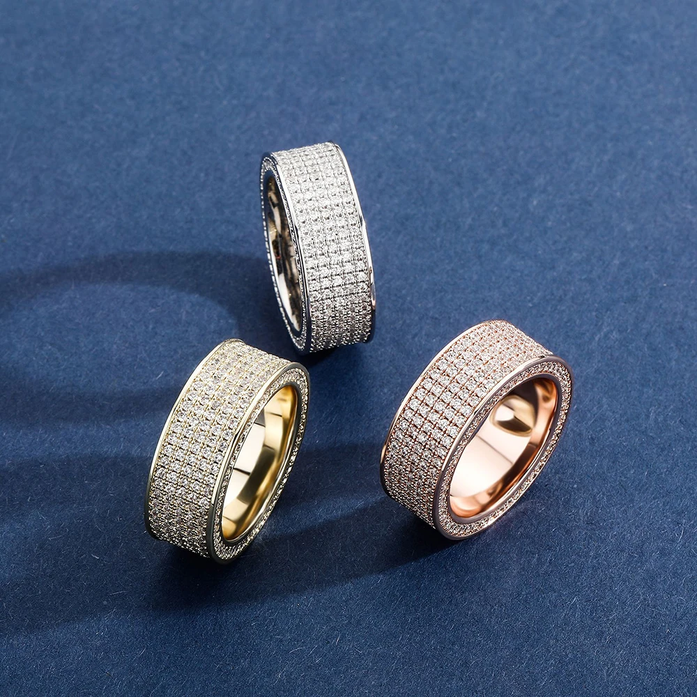 Anillos de dedo redondos para hombres y mujeres, joyería de rapero Unisex, Hip Hop, 5 cuervos, CZ, piedra hielo, envío directo - AliExpress Joyería y accesorios