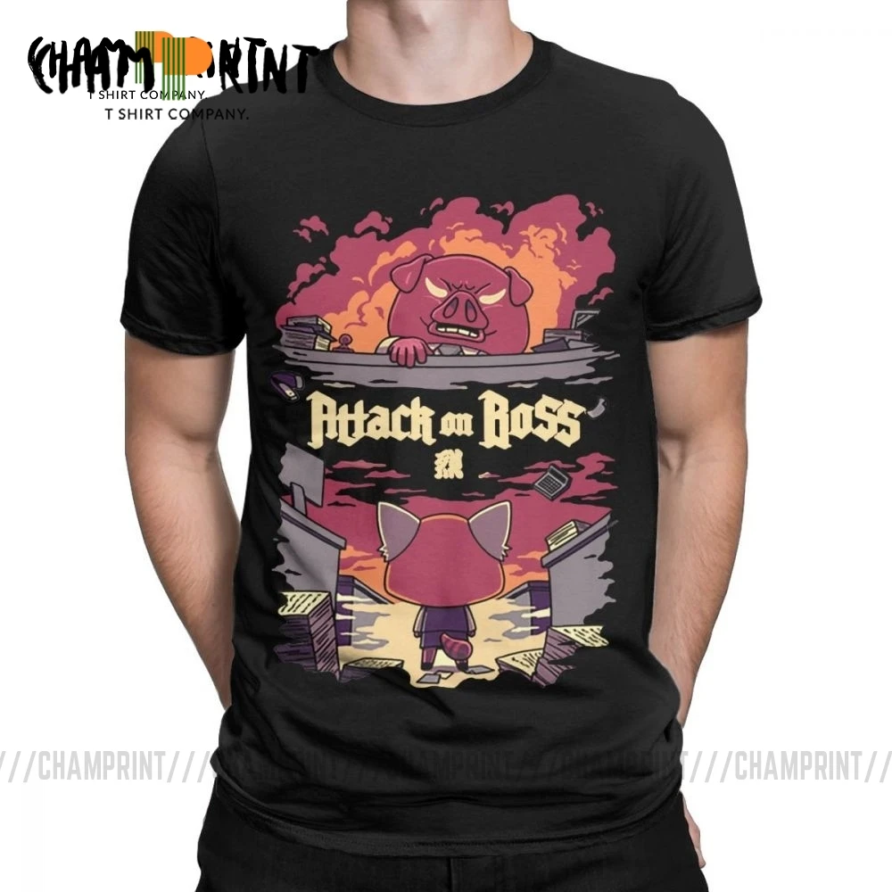 Агрессивные футболки Aggretsuko для атаки розцуко мужские хлопковые смешные одежда с