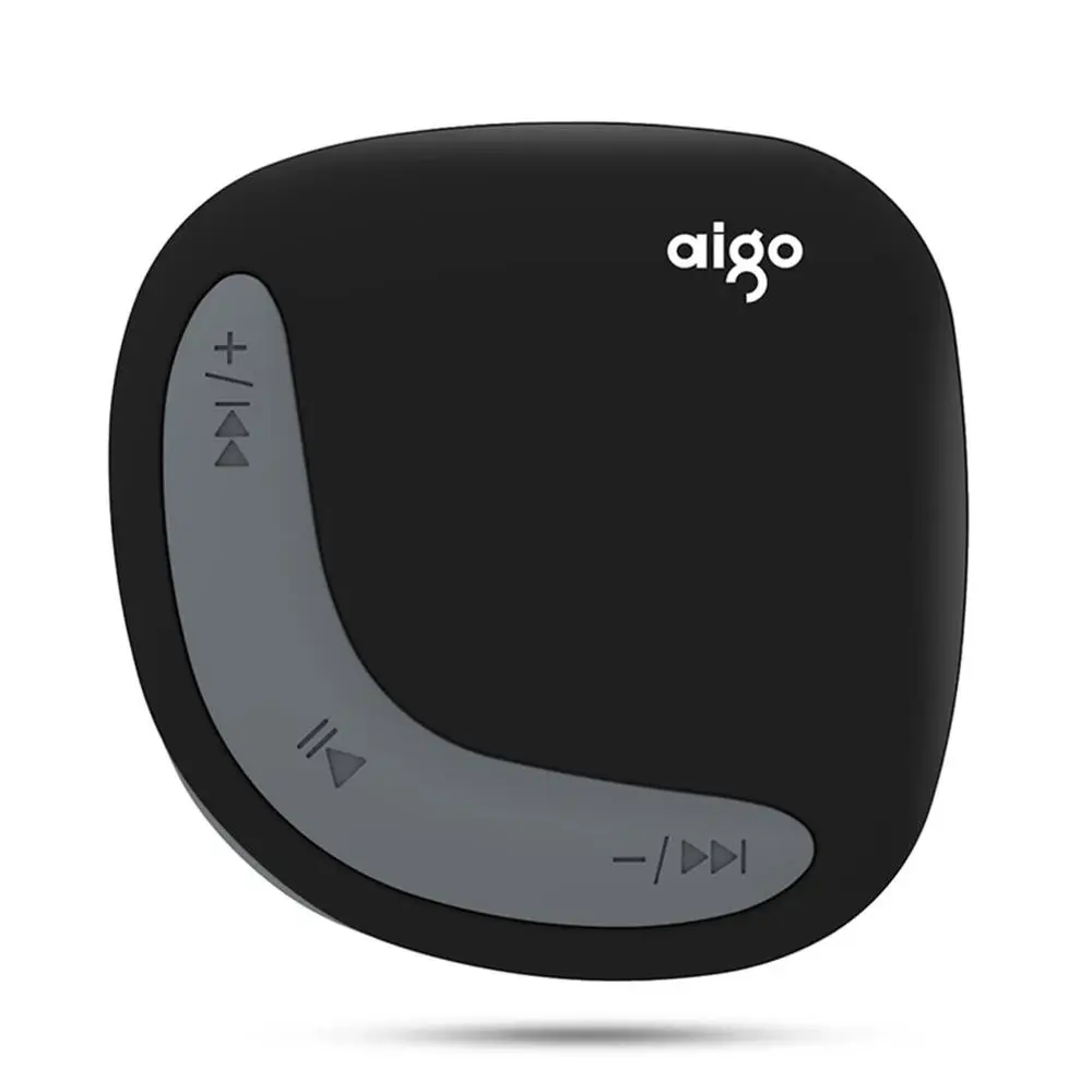 Черный Aigo мини MP3-плеер Macaroon двойной цвет задняя клипса с Micro TF/SD слот для карт Спортивный MP3 музыкальный плеер+ USB линия передачи данных - Цвет: Черный