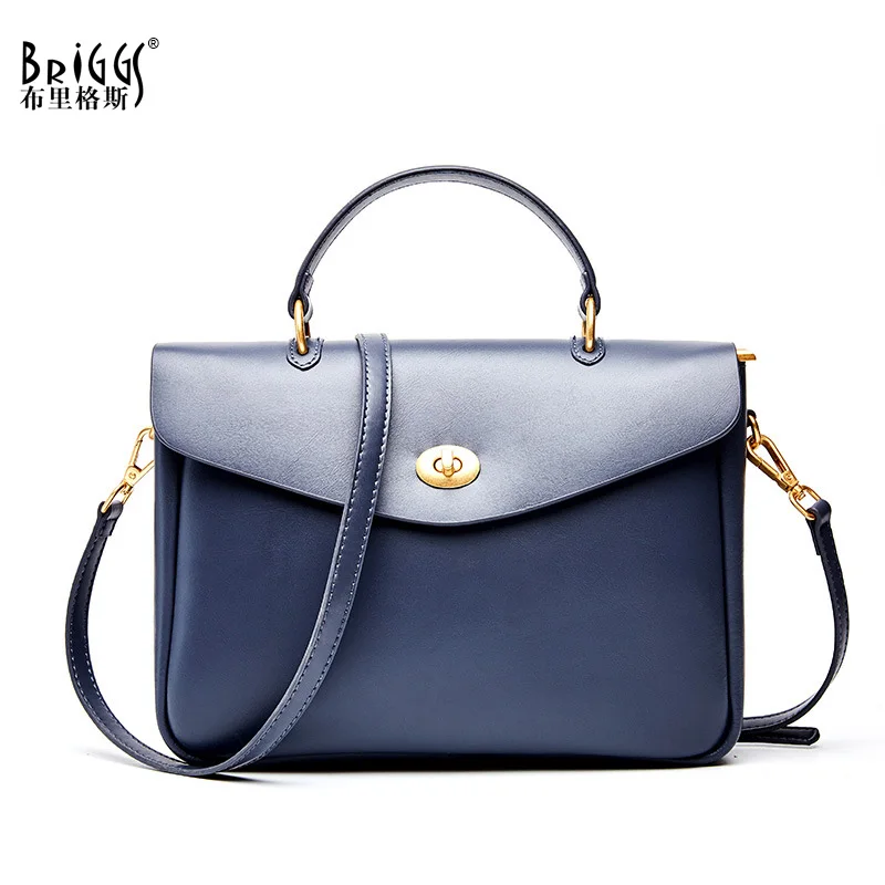 BRIGGS Genuine Leather Women Handbag Fashion Top-Handle Tote Bag Soft Leather Female Shoulder Bag Women Crossbody Bag sac a main