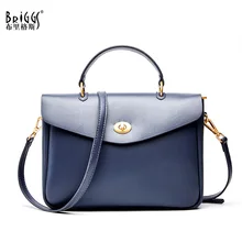 BRIGGS Genuine Leather Women Handbag Fashion Top-Handle Tote Bag Soft Leather Female Shoulder Bag Women Crossbody Bag sac a main