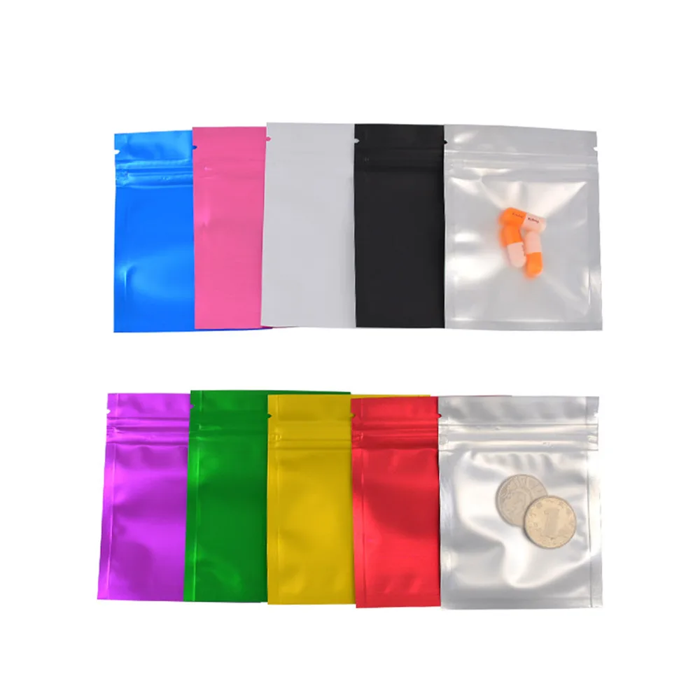 

100Pcs 12*18cm Clear Plastic Matte Mylar Foil Bag Zip Lock Tear Notch Resealable Reusable Heat Self Seal Food Dry Fruit Pouches