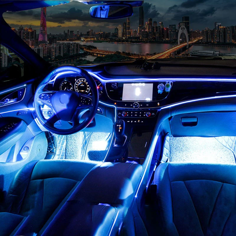 Ambient Led Light Car Interior Rgb Remote Application Optical Control Fiber  Auto Foot Center Console Door Decorative Lights - AliExpress