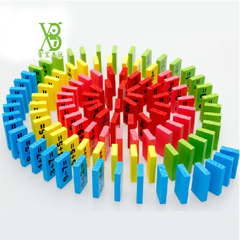 

110 PCs Preschool Mathematics Domino Addition And Subtraction with Numbers Computing Kindergarten Teaching Aids Children Wooden