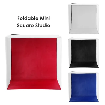 

40cm Portable Foldable Square LED Shooting Photography Softbox Camera Studio Flash Light Diffuser +4x Backdrops for Professional