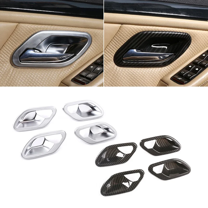 

For BMW 5 Series E39 1996 1997 1998 1999 2000 2001 2002 2003 Carbon Texture Car Interior Door Handle Bowl Frame Protective Cover