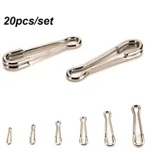20pcs High Stainless Steel Fishing Connector Lure Snap Hook Fastlock Barrel Swivel Safety Fish Accessories Feeder Ring Carp Tool