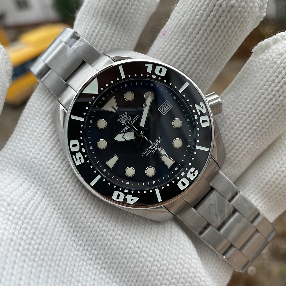 STEELDIVE SD1971 Stainless Steel Replacment Bracelet 20MM Signed Buckle Folding Clasp with Safety