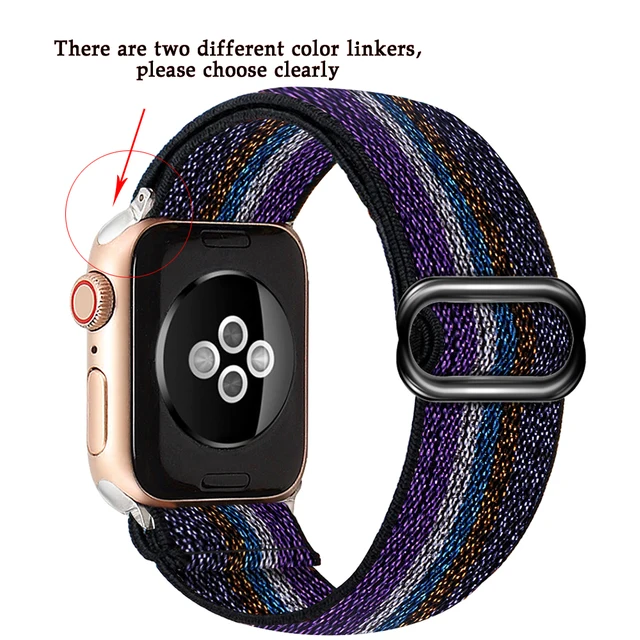 Soft and comfortable nylon Loop elastic buckle Apple watch band 38mm 42mm Series 7 SE654321 For iWatch Strap Bohemia braid  44mm 4