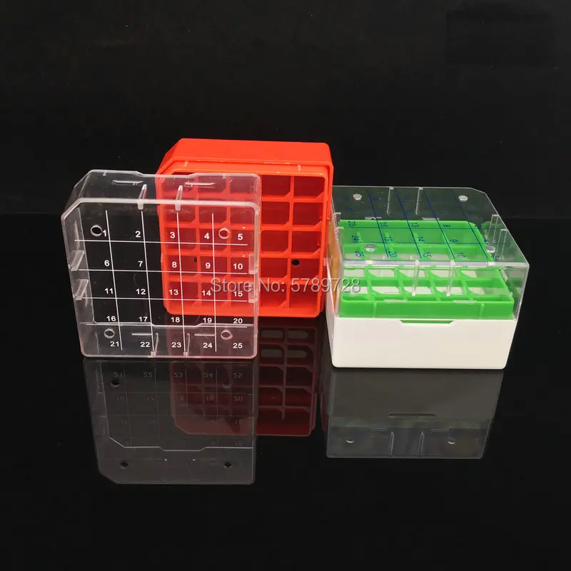 25-lattice PC refrigerating tube box with digital code suitable for 1.8ml or 2ml freezing tubes 2pcs