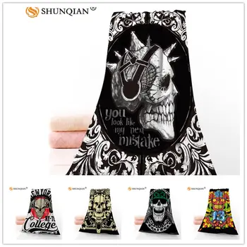 

Custom Skull 35x75cm Face Towels Facecloth Bamboo Fiber Washcloth Quick drying Sports Towel