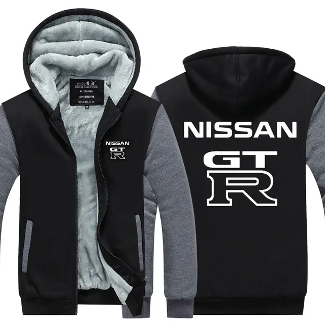 Зимние теплые толстовки мужской с длинными рукавами для Nissan GTR толстовка утолщение пальто плюс размер для мужчин GT-R куртка обычная одежда