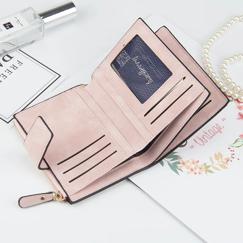 Модный кожаный женский бумажник на застежке маленький тонкий карман для монет дизайнерские женские Кошельки Держатели карт Роскошные брендовые кошельки, дизайнерские кошельки