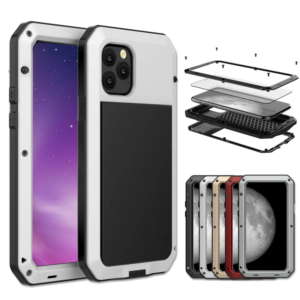 Heavy Duty Protection Doom armor Metal Aluminum phone Case For iPhone SE 2 11 Pro Max XR XS XS Max 6S 8 7 Plus Shockproof Cover (9)