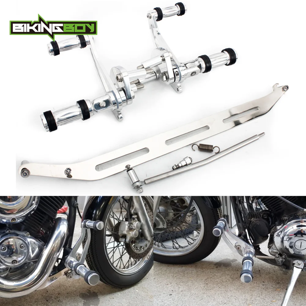 BIKINGBOY Регулируемая ЧПУ Заготовка переднего управления Подножки для XVS650 V-Star XVS 650 V