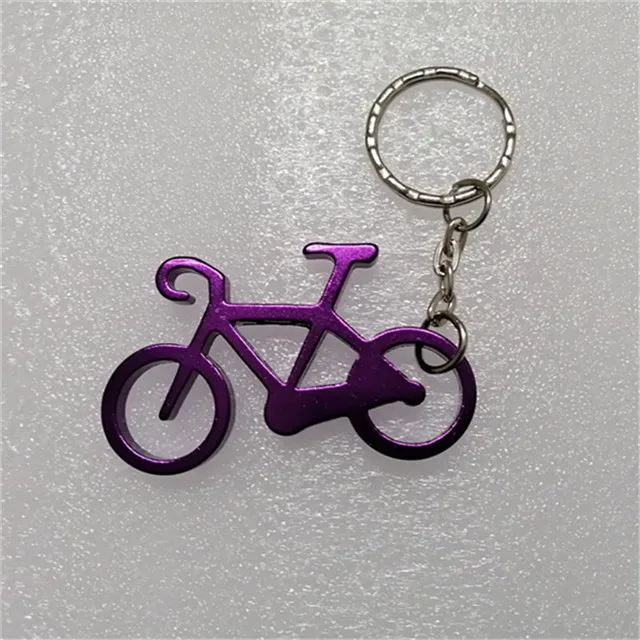 "I Love My Bike" Bottle Opener Keychain - Plastic Key Ring With Metal Opener