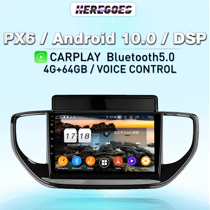 

Carplay PX6 DSP Android 11 Car Multimedia Video Player 4G LTE Navigation GPS For Hyundai Solaris Accent 2 II 2020 - 2021 Radio