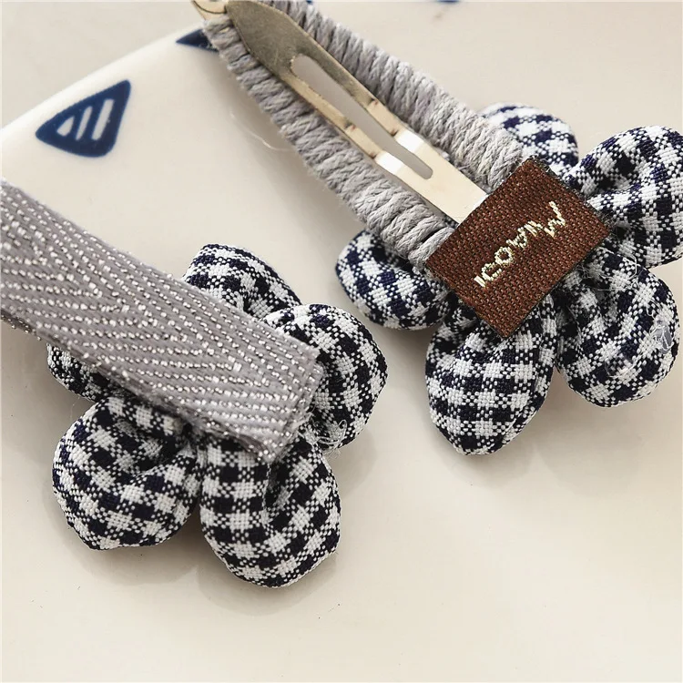 Детские заколки с цветами в японском и корейском стиле; сезон весна-лето; стиль; для девочек; милая тканая боковая заколка для волос; Ac