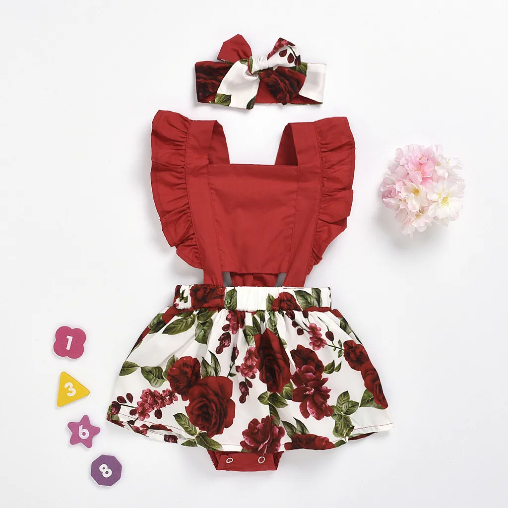 Baby Clothing Set Newborn Infant Girl Baby Sleeveless Printing Skirt