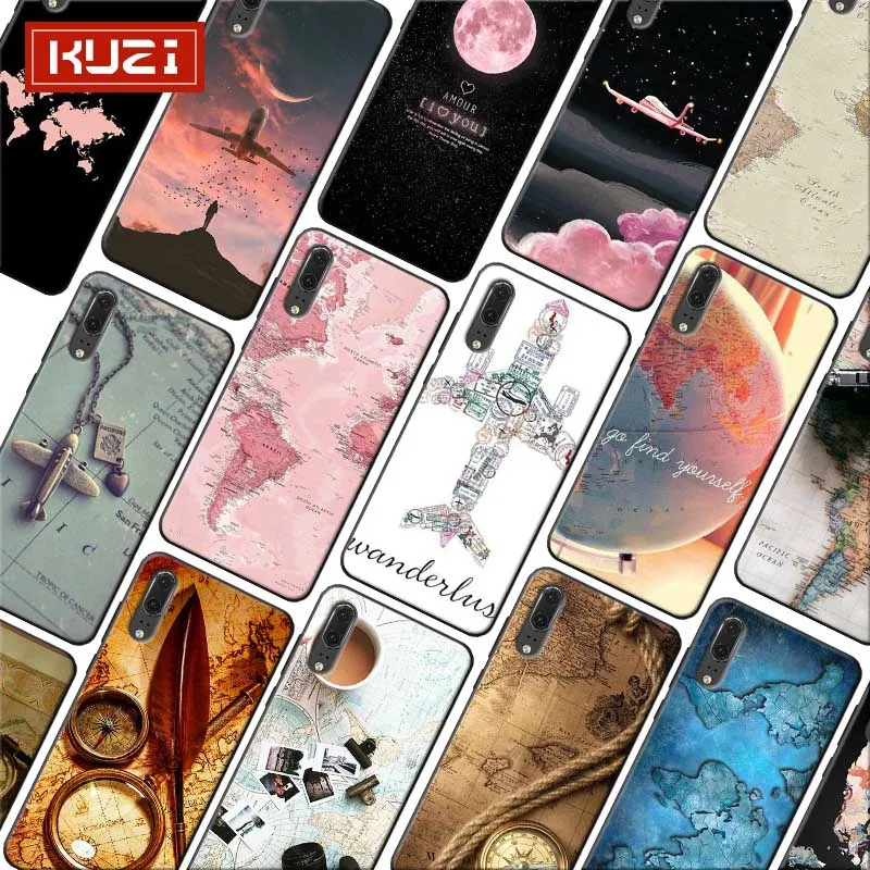 Чехол для телефона huawei mate 30 pro p20 p30 lite 20 Мягкий силиконовый чехол карта мира