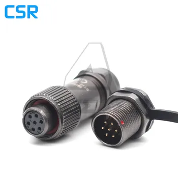 

ST12 series 7 pin Waterproof Connector Male Socket Straight Angle Screw threaded plug coupling
