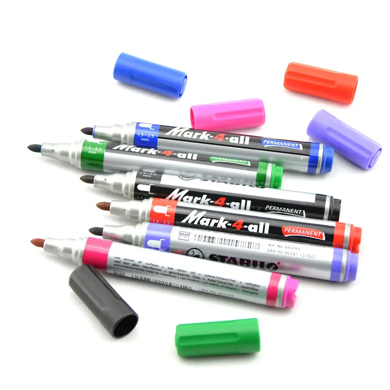 독일 Stabilo 651 페인트 마커 컬러 수성 라운드 팁, 화이트 보드 펜, 1.5mm-2.5mm, 학교 사무용품, 1 개