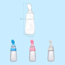 Cuillère à presser polyvalente pour bébé, accessoire d'entraînement avec échelle, bouteille d'alimentation auxiliaire, pour les soins de bébé, 125ML, 1 pièce