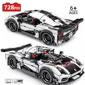 

Super Racing silver white Car Compatible with inglys Technic Racer Fit Sports Cars Building Blocks Bricks Boys Children Toys