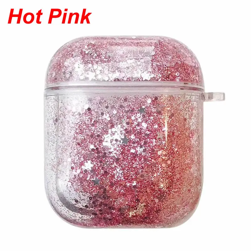 Прозрачный защитный чехол для наушников Airpods 1/2 - Цвет: Hot Pink