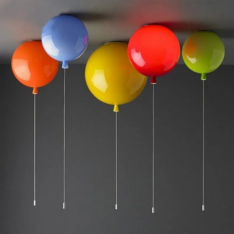 Modern Simple Ceiling Lamp Acrylic Balloon Bedroom Wall LED Children's Kids Room Lights Decoration Color | Освещение