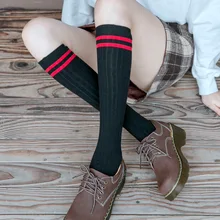 Dreamlikelin/Харадзюку; Осенняя уличная одежда; женские носки для студентов; повседневные полосатые хлопковые носки