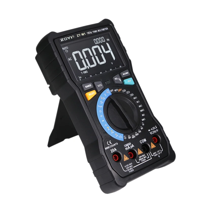 Zt-M1 истинный Rms цифровой мультиметр Ac и Dc Напряжение Ток Ом Температура мультиметр