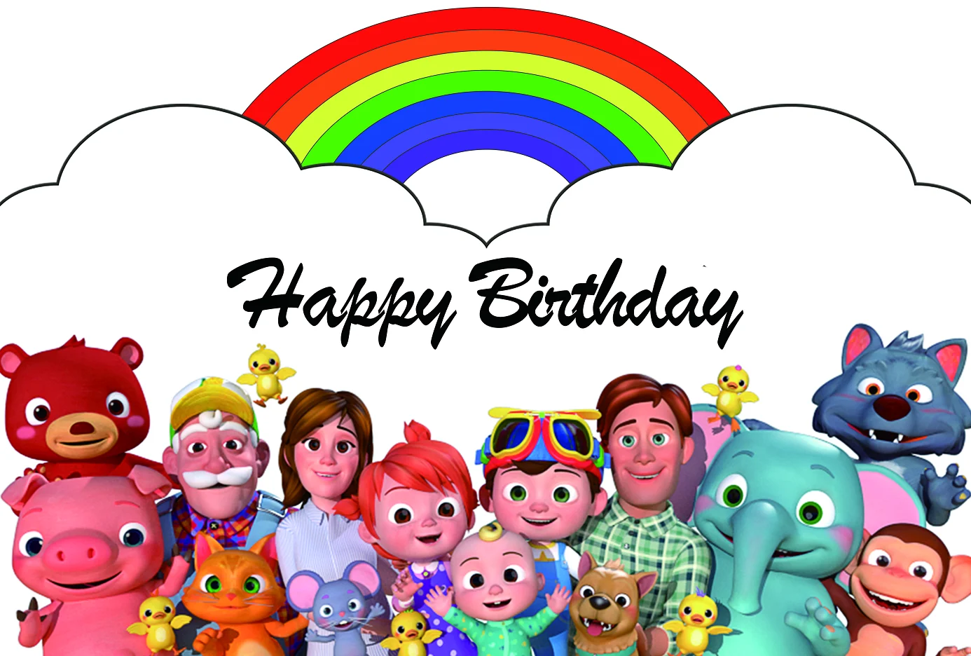 Cocomelon Baby Picture Youtube Back Drop Backdrop Birthday Banner