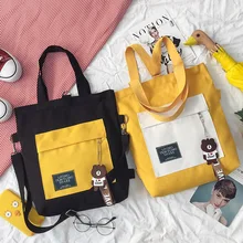 Декор Женская сумка для покупок корейский стиль через плечо холщовые сумки многофункциональная сумка для книг для девочек рюкзак