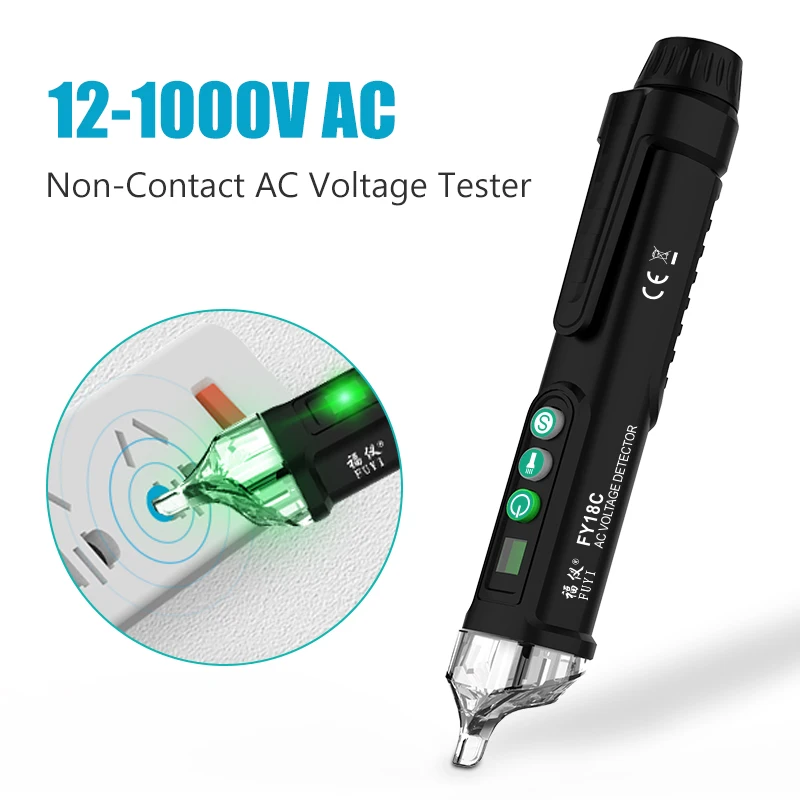 

Non-Contact Voltage Tester Voltage Indicator Digital 12-1000V AC Voltage Detectors Tester Socket AC Power Outlet Live Test Pen