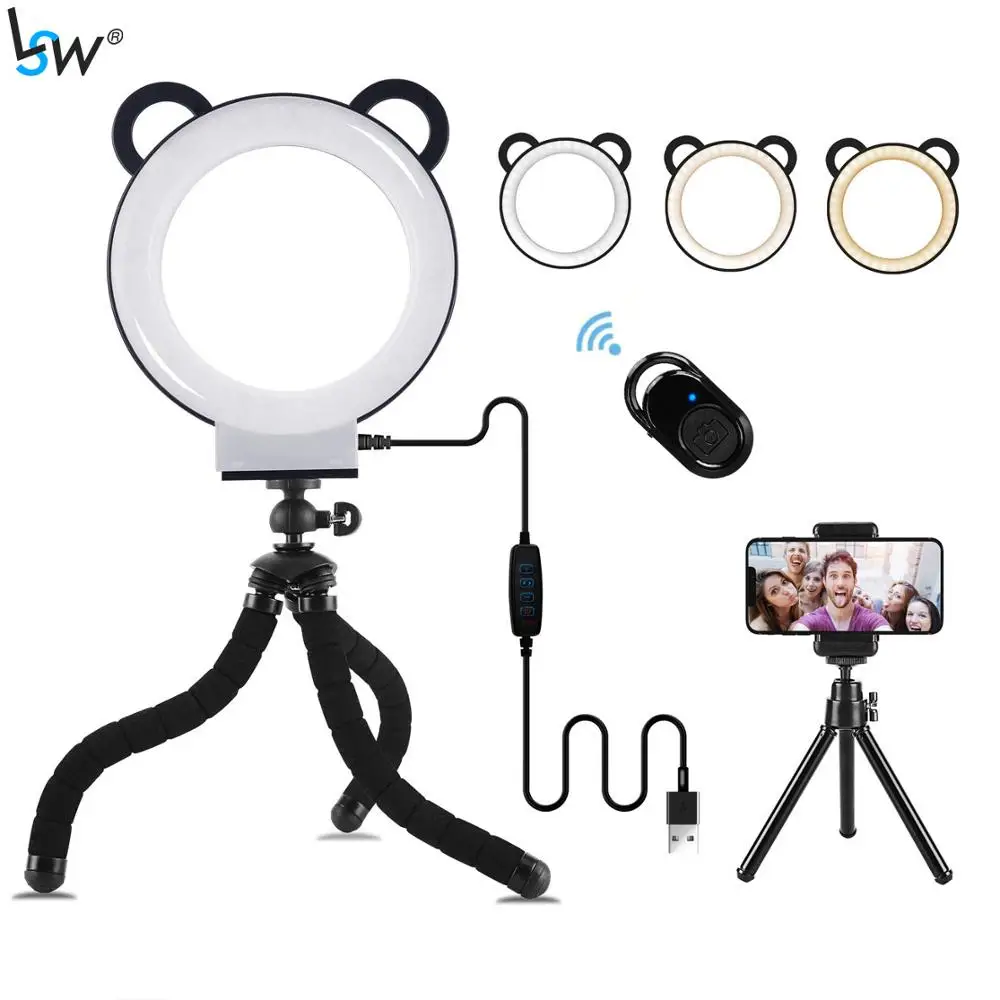 Led halka ışık kiti ayarlanabilir masaüstü lambası Tripod standı, dizüstü bilgisayar ışığı için canlı akış/makyaj, 3 işık modları ve 11 seviye